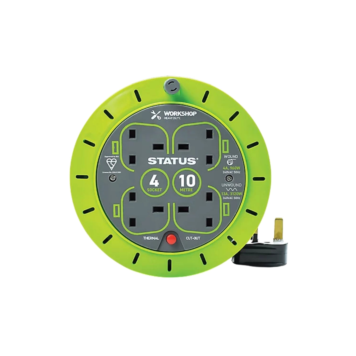 4 Gang 13A Mains Extension Lead (10m)