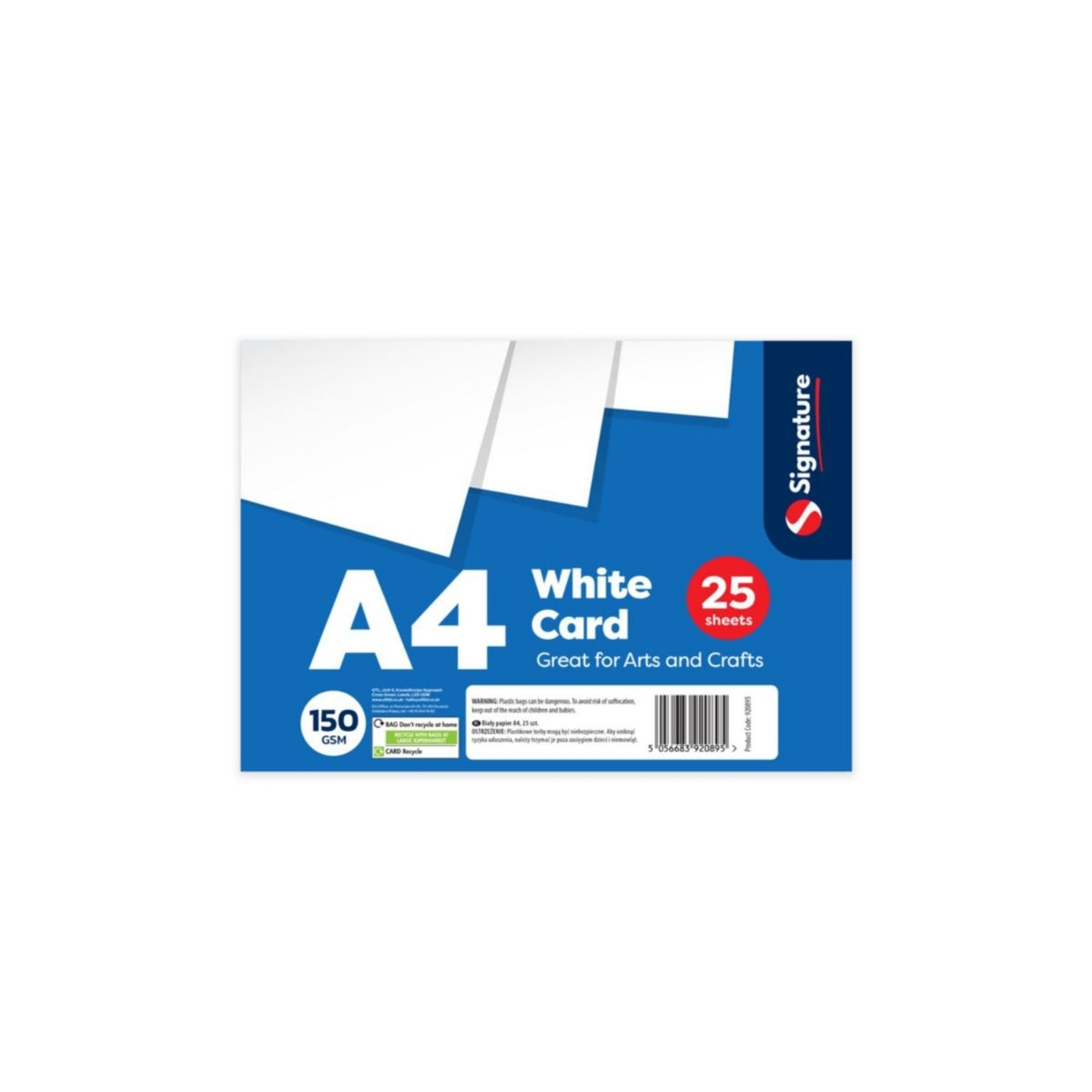 A4 White Card 25 Sheets