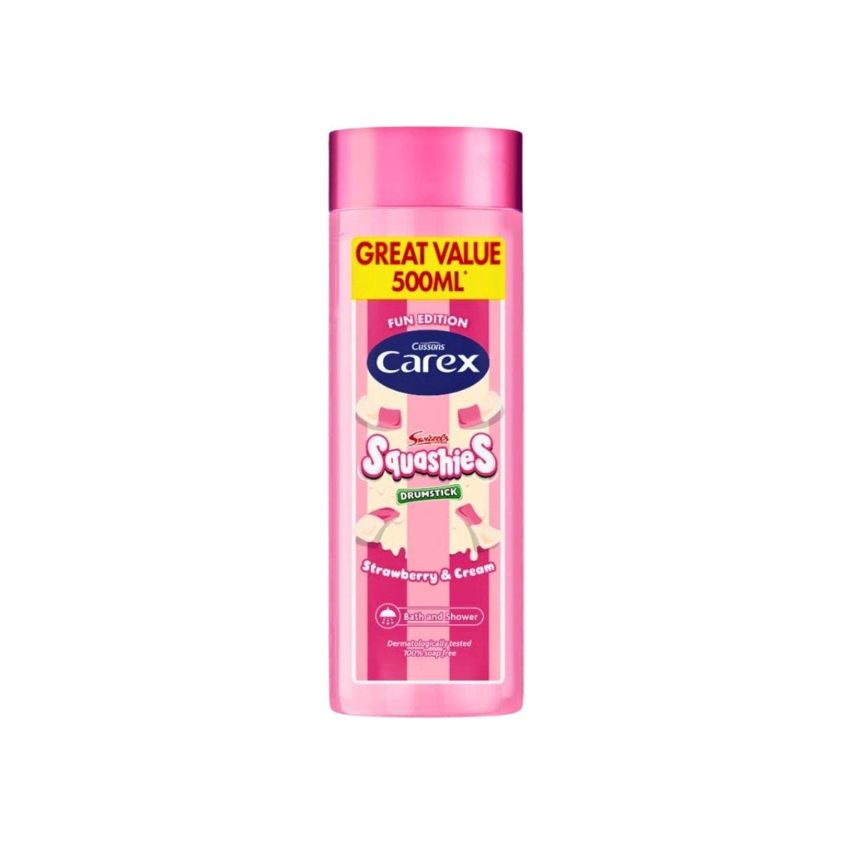 Carex Bath & Shower Squashies Strawberry & Cream 500ml