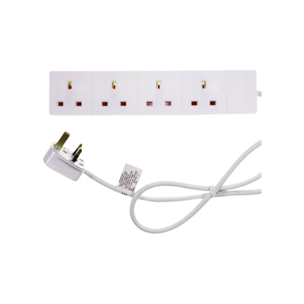 Economy 4 Gang 13A Mains Extension Lead 1m