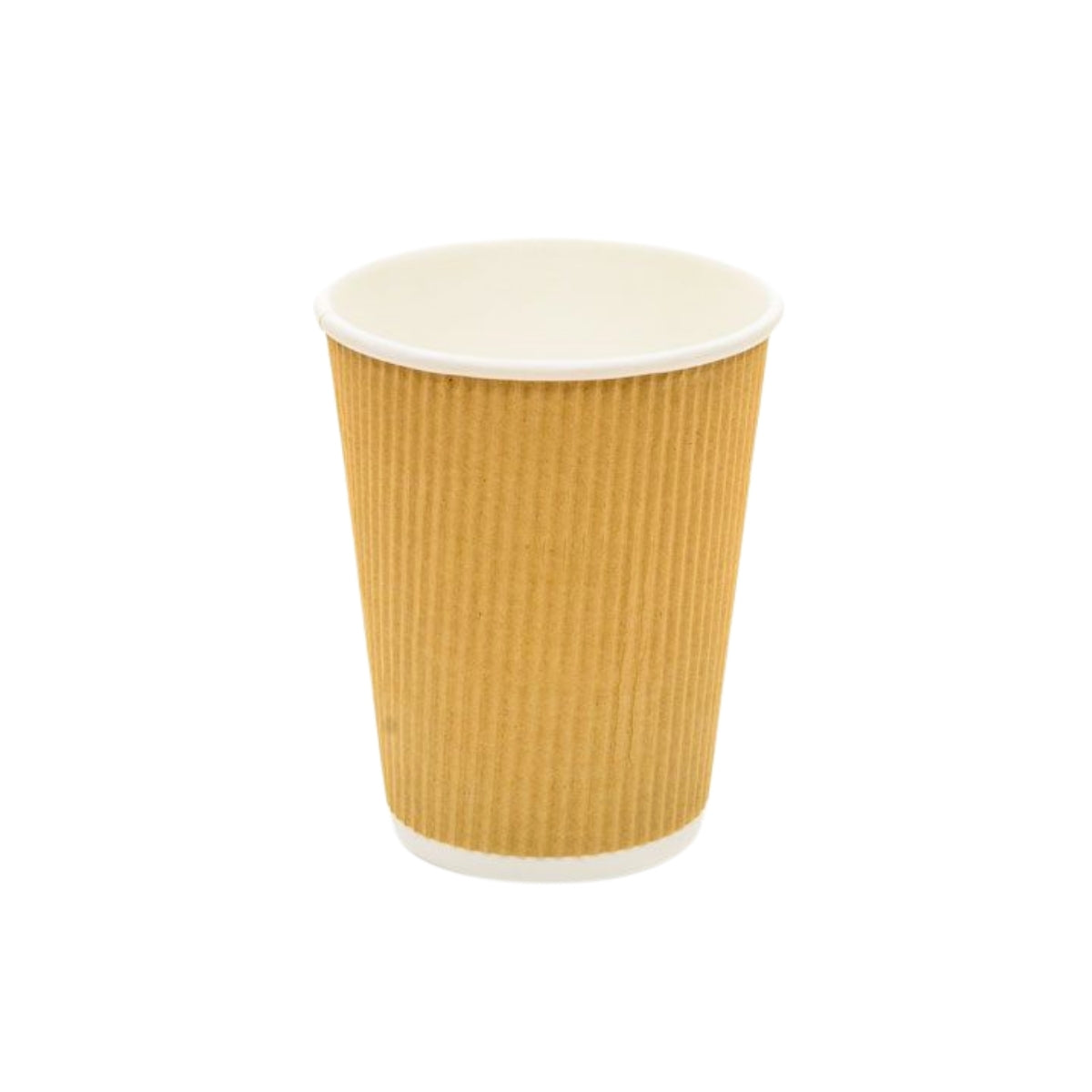 Efforias 25 x 12oz Kraft Ripple Coffee Cups - Insulated Triple Walled Takeaway Coffee Cups
