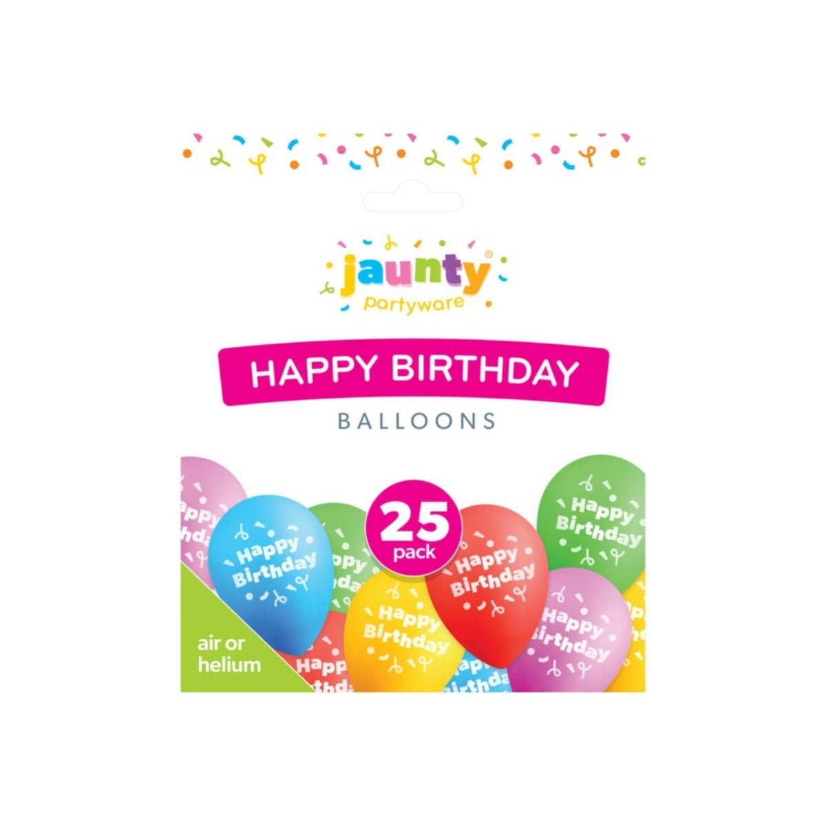 Jaunty Happy Birthday Balloons 25pk