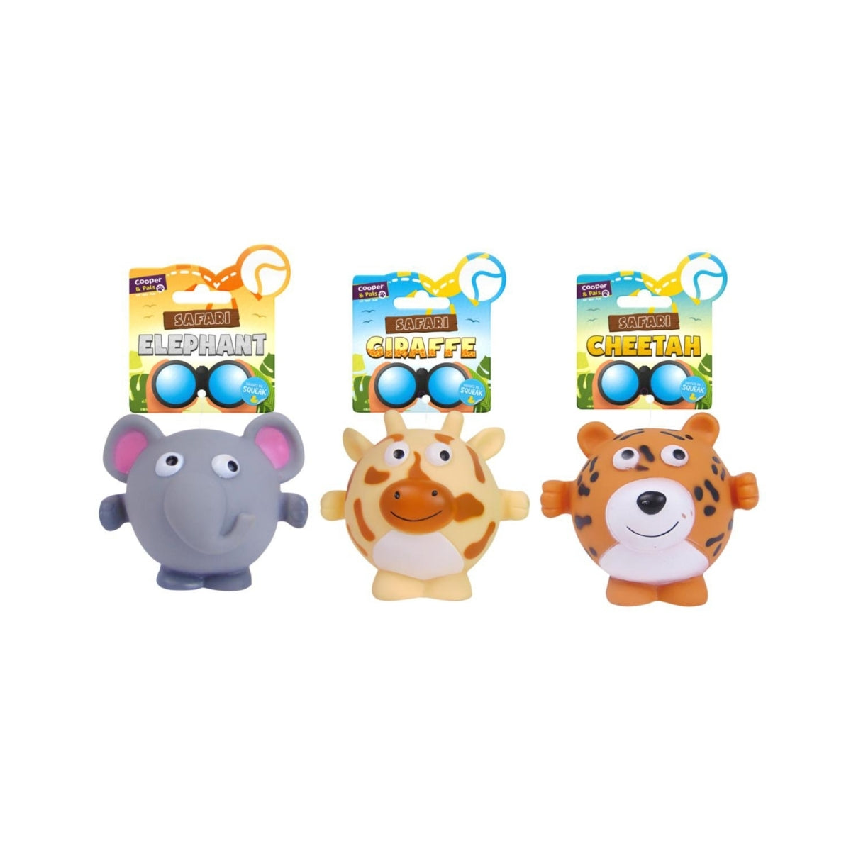 Squeaky Safari Dog Toys