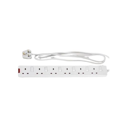 6 Gang 13A Switched Mains Extension Lead 2m