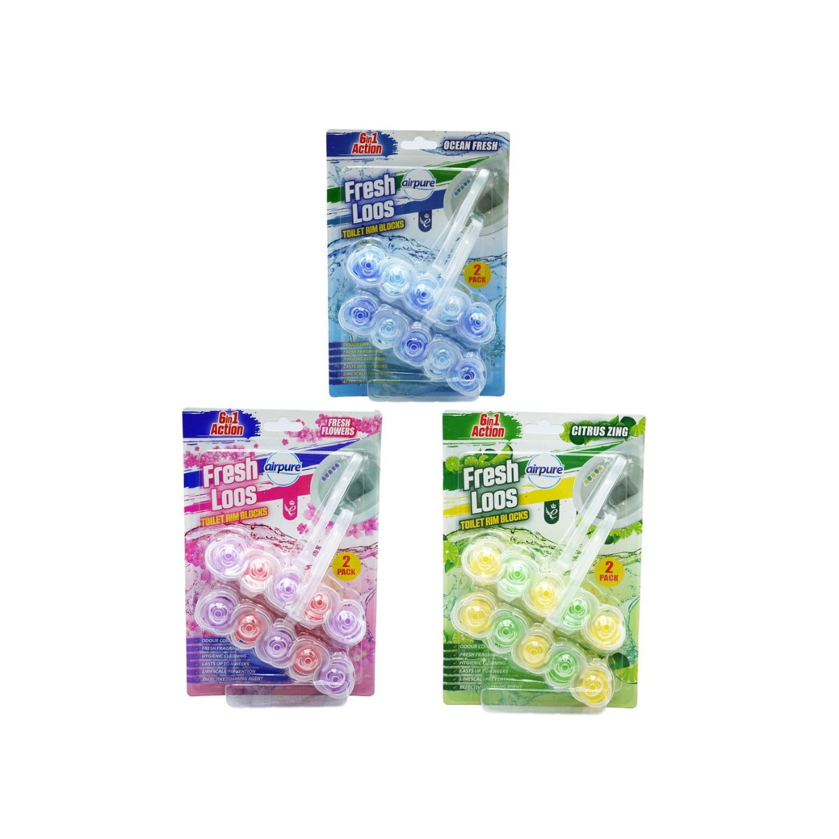 Airpure Fresh Loos Toilet Rim Block 6 in 1