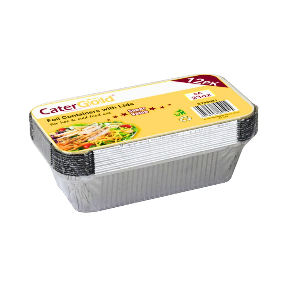 16oz Aluminium Foil Food Containers with Lids No. 2 16pk