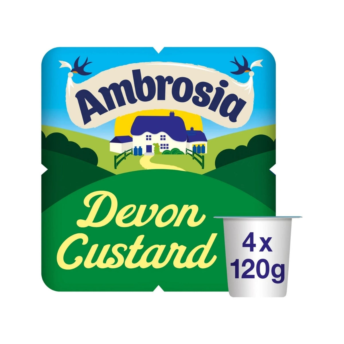 Ambrosia Devon Custard Dessert Snack Pots 4 x 120g