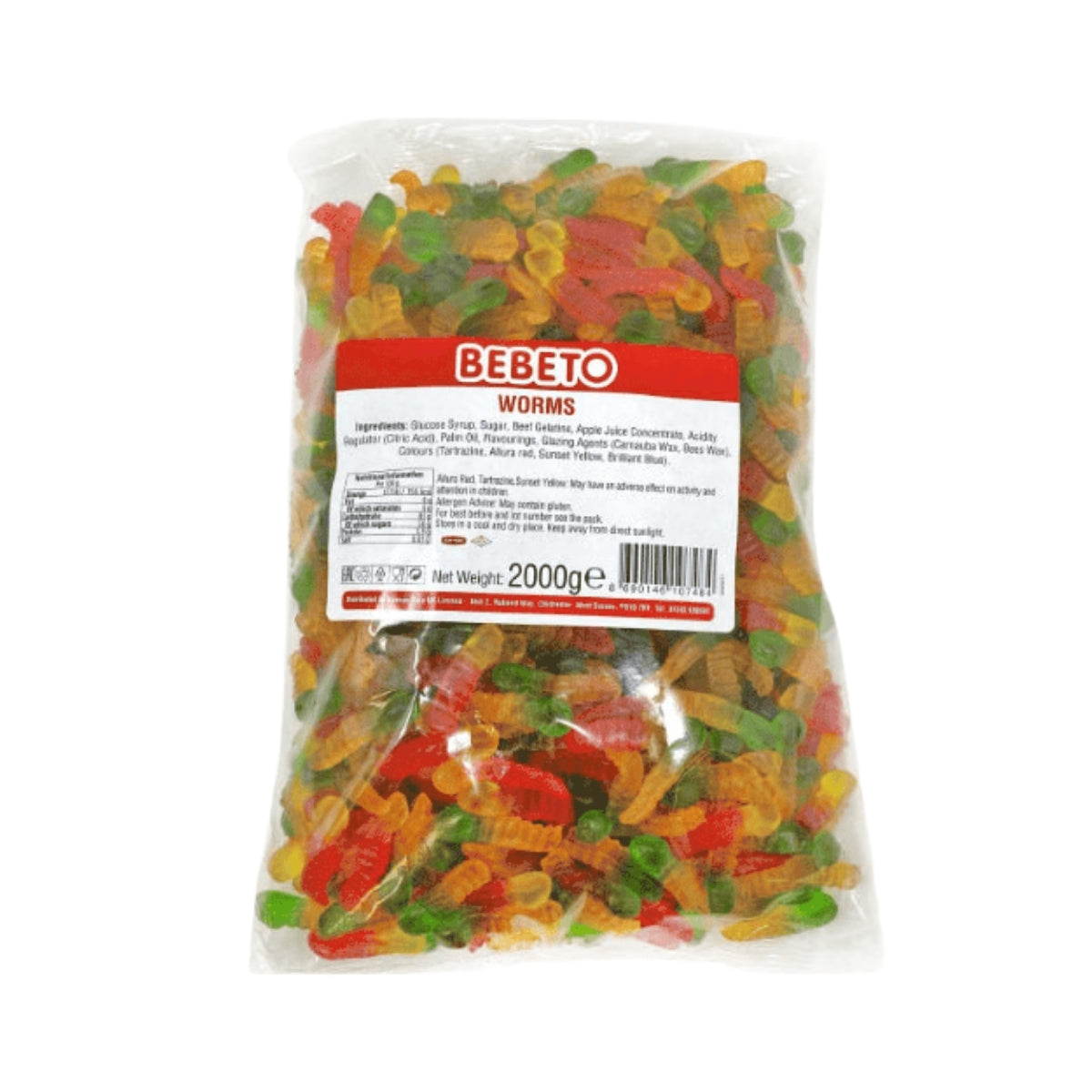 Bebeto Halal Jelly Worms - 2kg