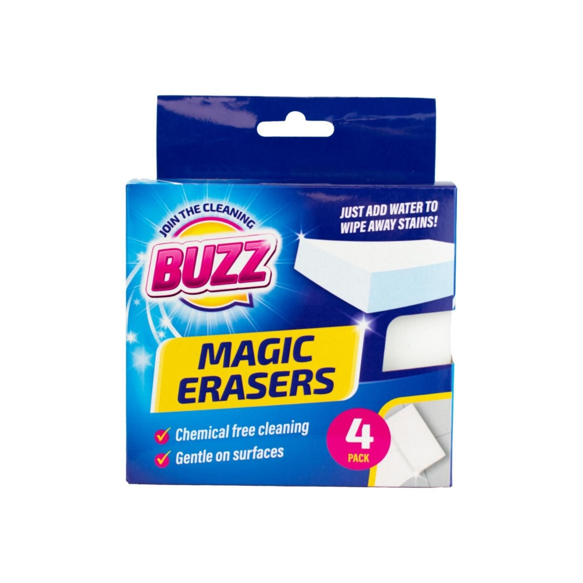 Buzz Sponge Erasers 4pk