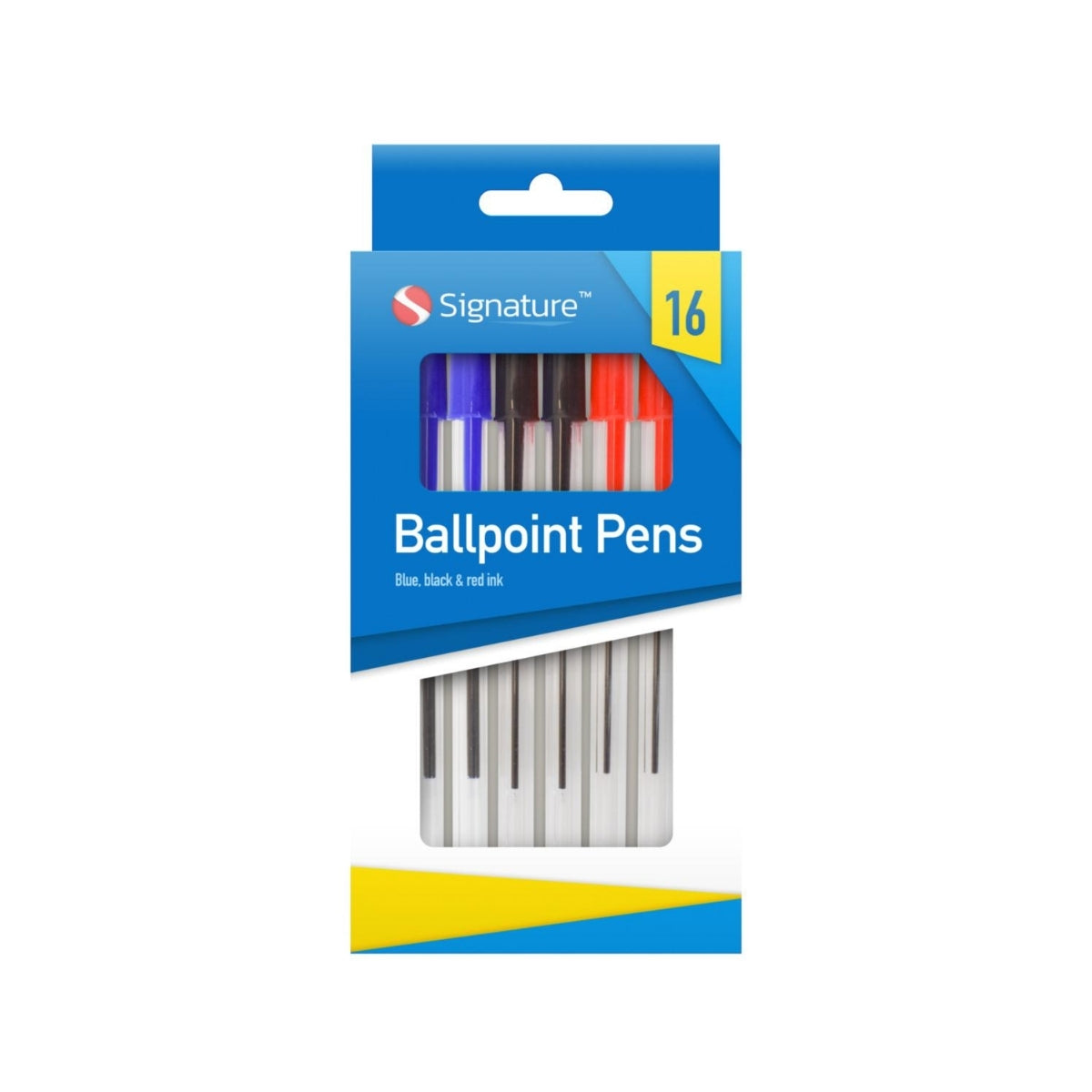 Clear Barrel Ballpoint Pens 16pk