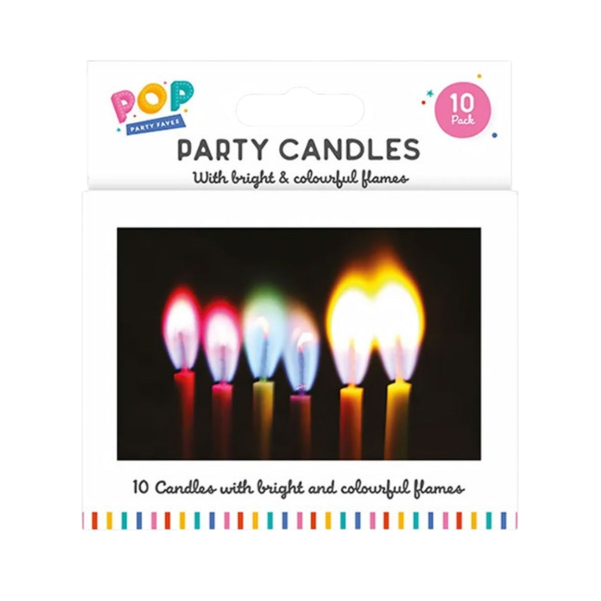 Colour Flame Birthday Cake Candles & Holders