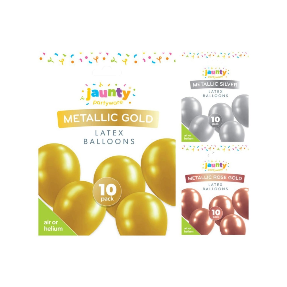 Jaunty 12" Latex Metallic Balloons 10pcs