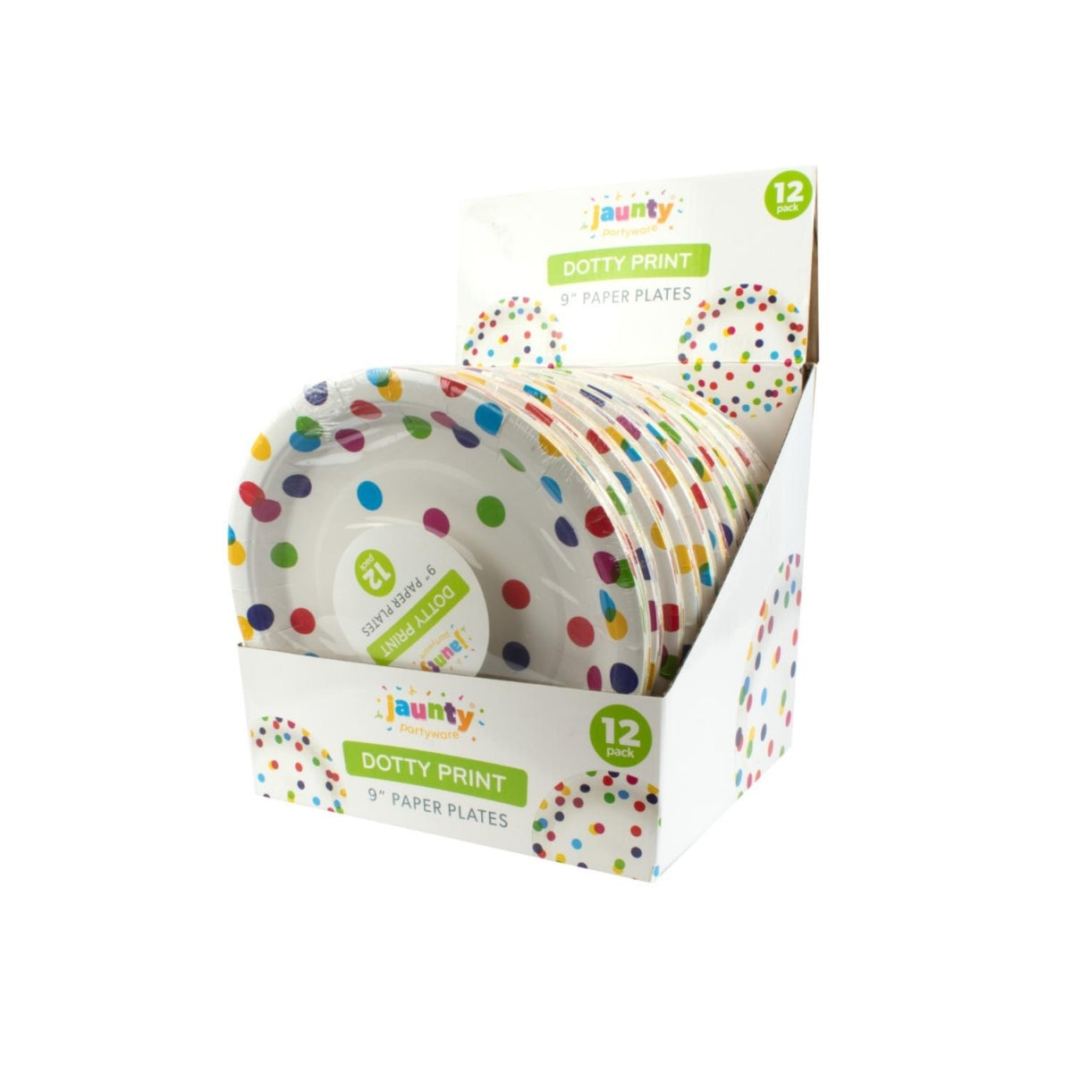 Jaunty 9 Inch Confetti Print Paper Plates (12pcs)