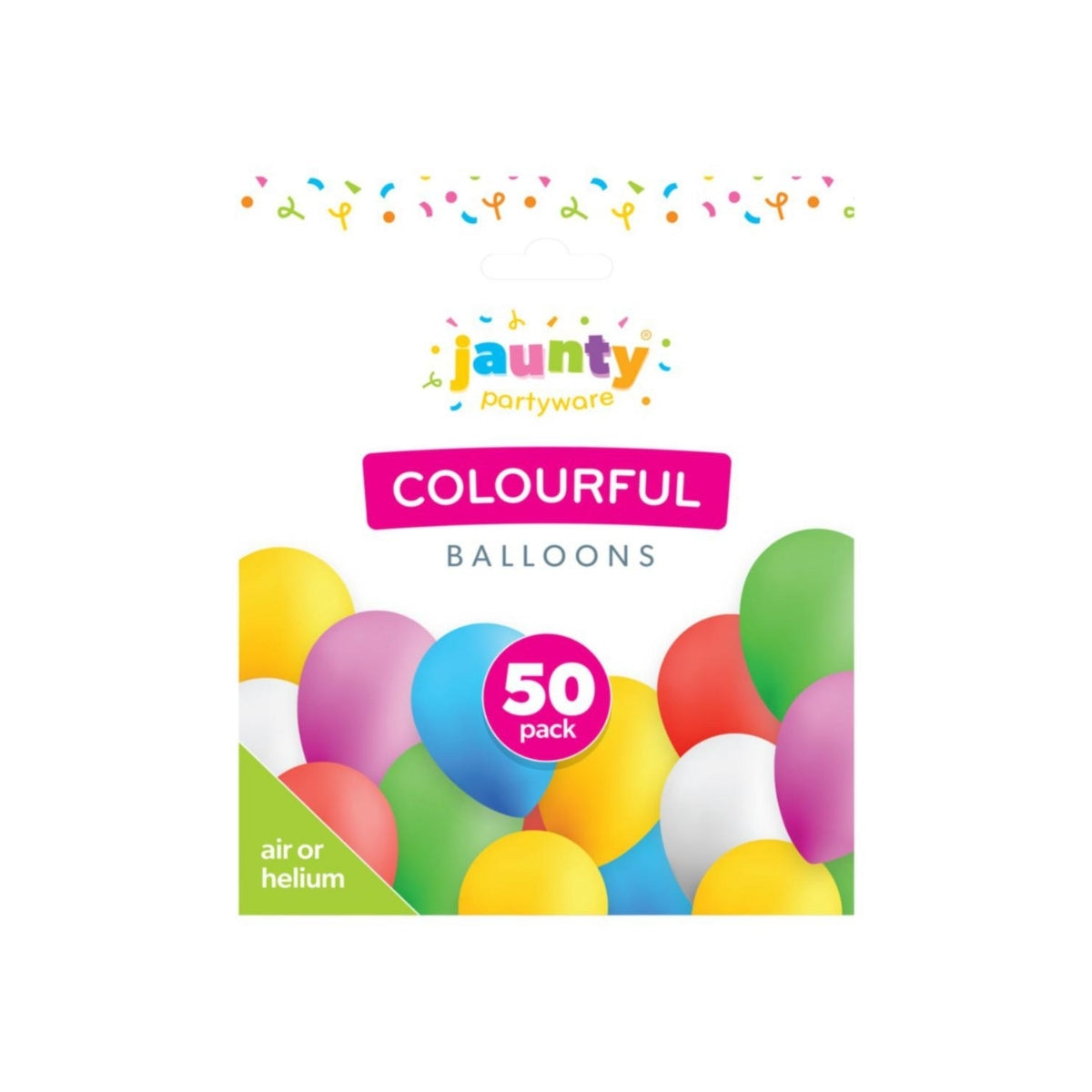 Jaunty Assorted Balloons 50pk