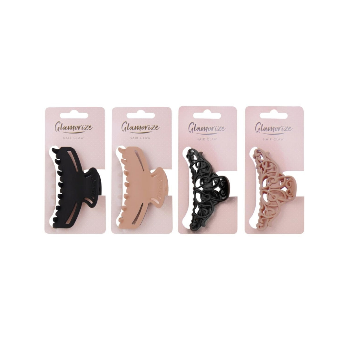 Ladies Assorted Hair Claws 1pk 4 Styles Mixed