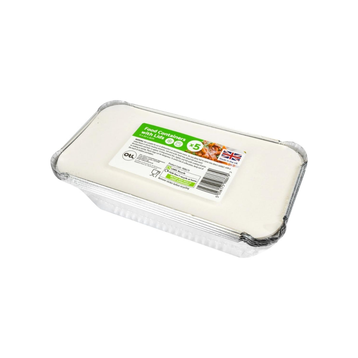 Large Foil Food Containers with Lids 5pk
