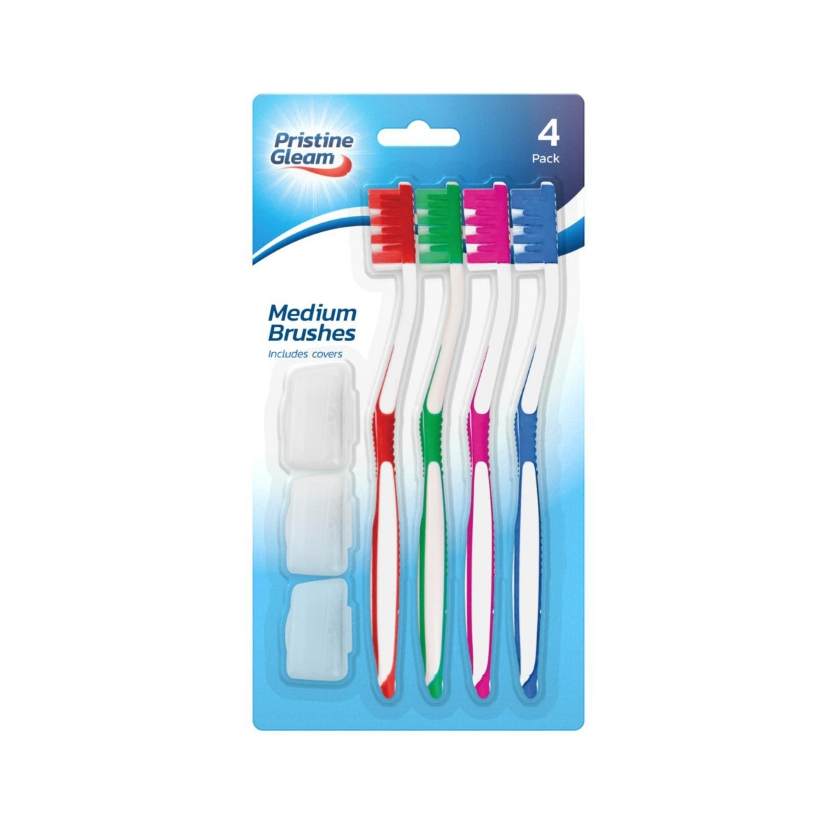 Medium Toothbrushes with 3 Covers 4pk
