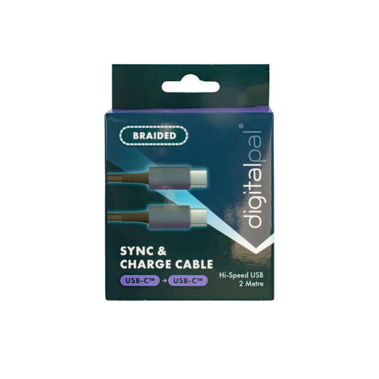USB-C to USB-C Braided Sync & Charge Cable 2m